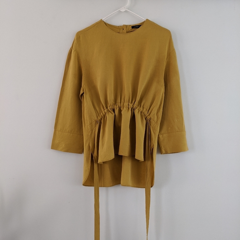 Zara cinch front mustard top